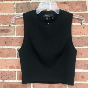 Theory Milotaly Ribbed Crop Top Size M